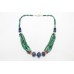 Necklace 925 Sterling Silver beads malachite lapis lazuli coral stone P 340